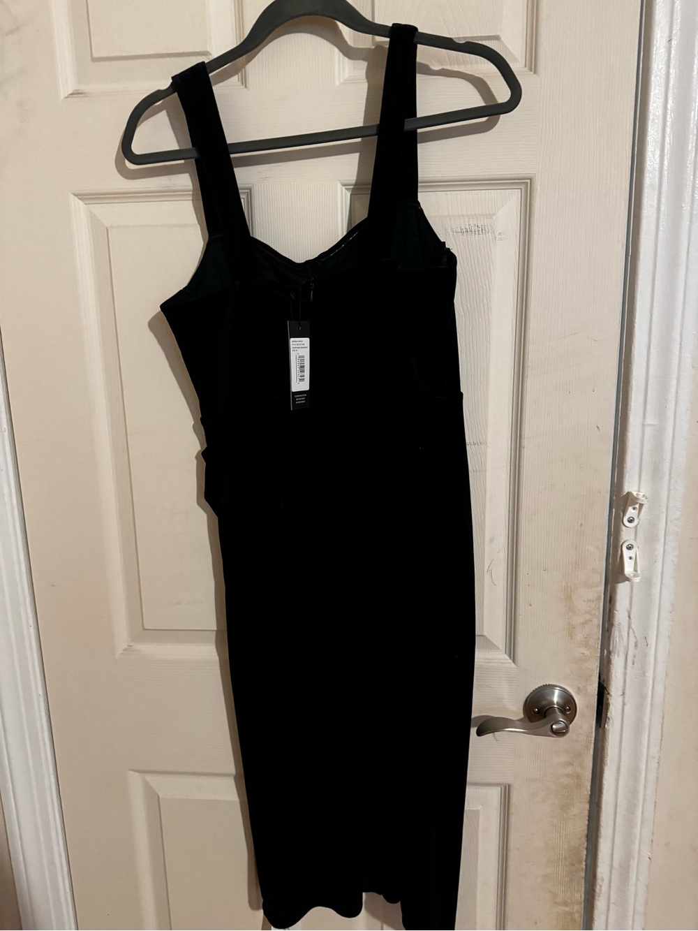 Yumi Kim Black Square-Neck Midi Slip Dress